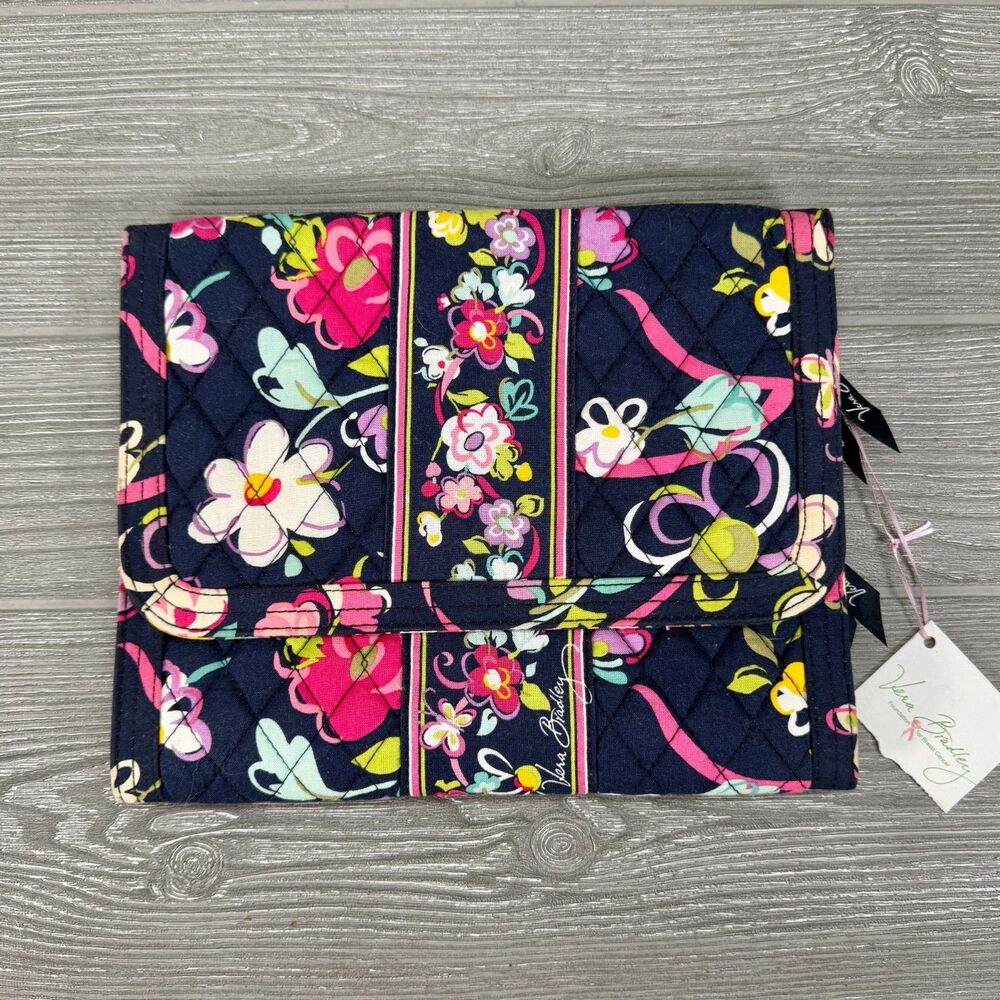 Vera Bradley Jewelry Folio Organizer Pouch Bag Ribbons Colorful Floral - NEW
